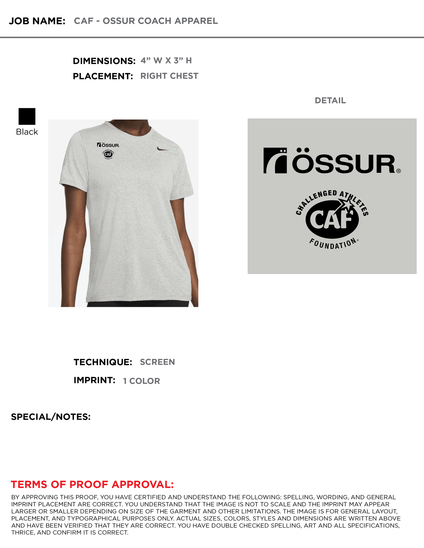 Ossur Women Coach Shirt - co-branded CAF + Ossur