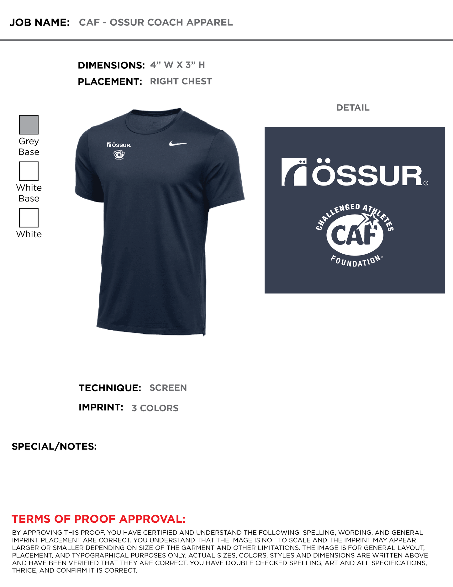 Ossur Men's Coach Shirt - co-branded CAF + Ossur