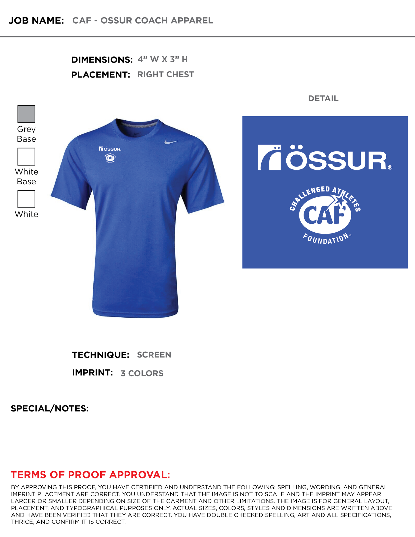 Ossur Men's Coach Shirt - co-branded CAF + Ossur